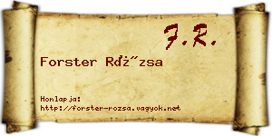 Forster Rózsa névjegykártya