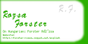 rozsa forster business card